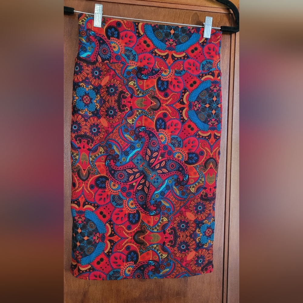 LuLaRoe Colorful Paisley Pencil Skirt #8 - Picture 2 of 3